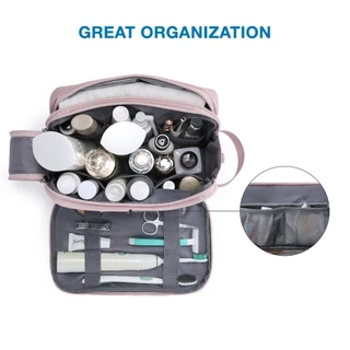 BAGSMART กระเป๋าใส่อุปกรณ์อาบน้ํา กระเป๋าแต่งหน้าเครื่องสําอาง กันน้ํา Dopp Kit Unisex Travel Organizer กระเป๋าเก็บโกนหนวด