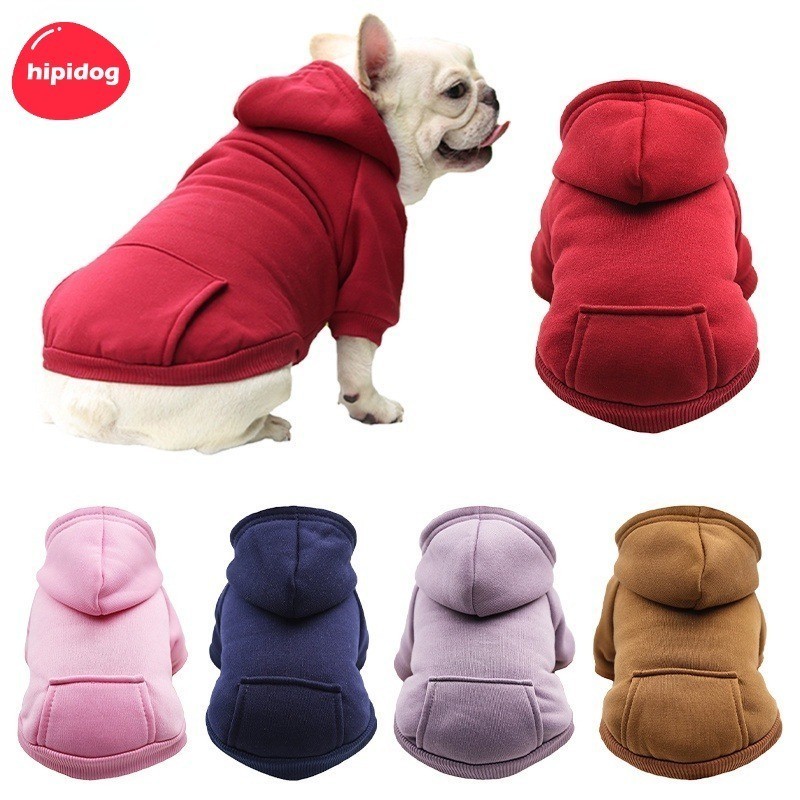 【Hipidog】เสื้อผ้าสัตว์เลี้ยง เสื้อฮู้ดดี้ ขนาดเล็ก ให้ความอบอุ่น สําหรับสุนัขชิว