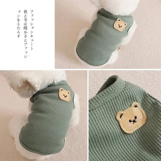 【Hipidog】เสื้อผ้าสัตว์เลี้ยง เสื้อกั๊ก แบบบาง ระบายอากาศได้ดี ลายหมีวาฟเฟิล สําหรับสุนัข แมว