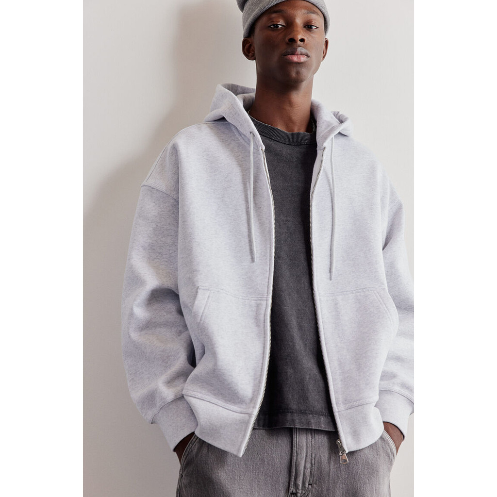 H&M Oversized Fit Zip-through hoodie Men Oversized Fit Zip-through hoodie 1240531_4