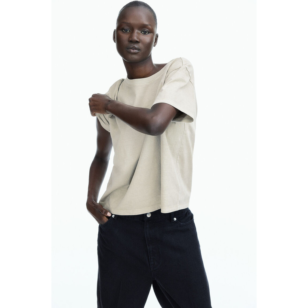 H&M(เอชแอนด์เอ็ม) เสื้อยืดคอตตอน ผู้หญิง 0963662_4 - รูปที่ 3