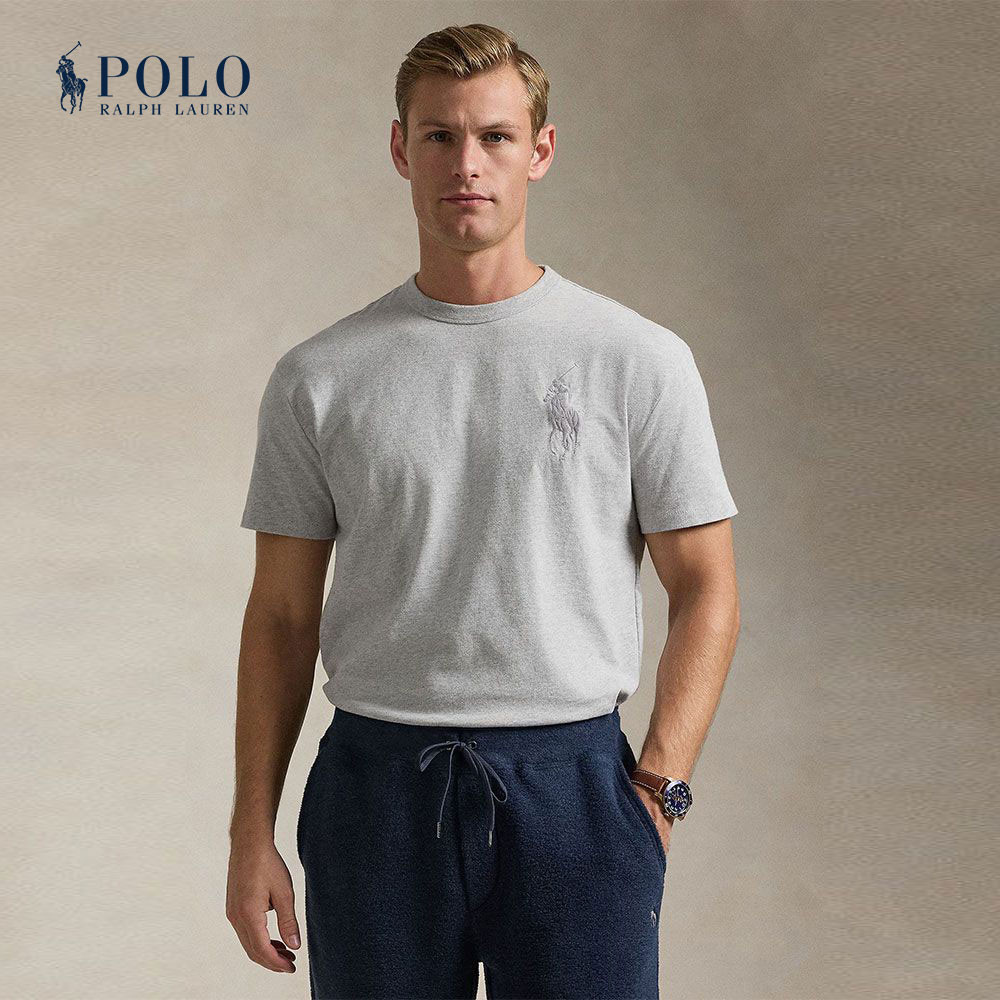 Polo Ralph Lauren เสื้อยืดผู้ชาย Classic Fit Big Pony Jersey T-Shirt รุ่น MNPOTSH1N822479 สีเทา