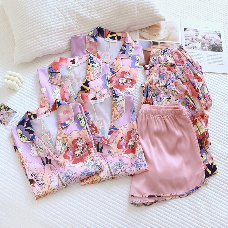 ชุดนอน Mulen (Muslin pajamas) Silk Satin รุ่น Whimsical Blossom (W2116 V2116 L2116 K2116 )