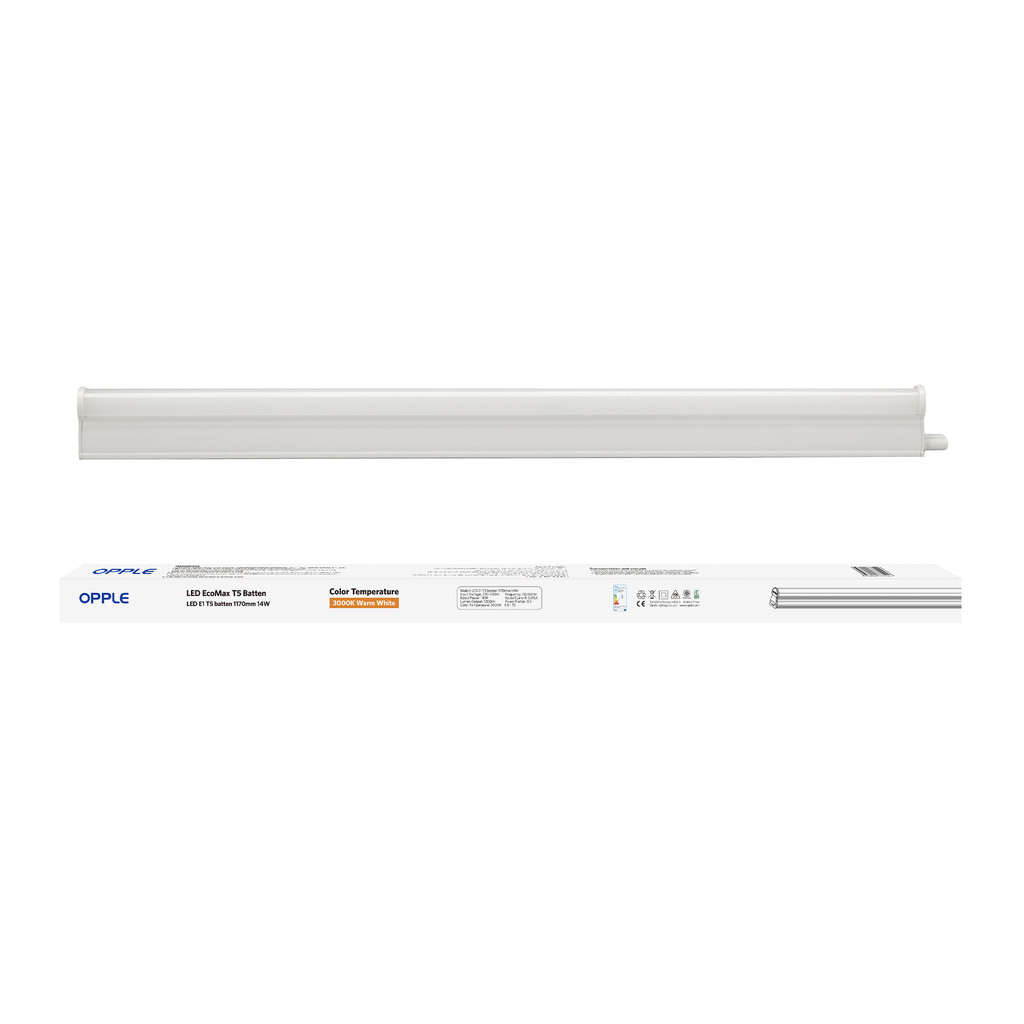 OPPLE ชุดราง LED T5 14W Warm White รุ่น E1T5batt1170m14WWW