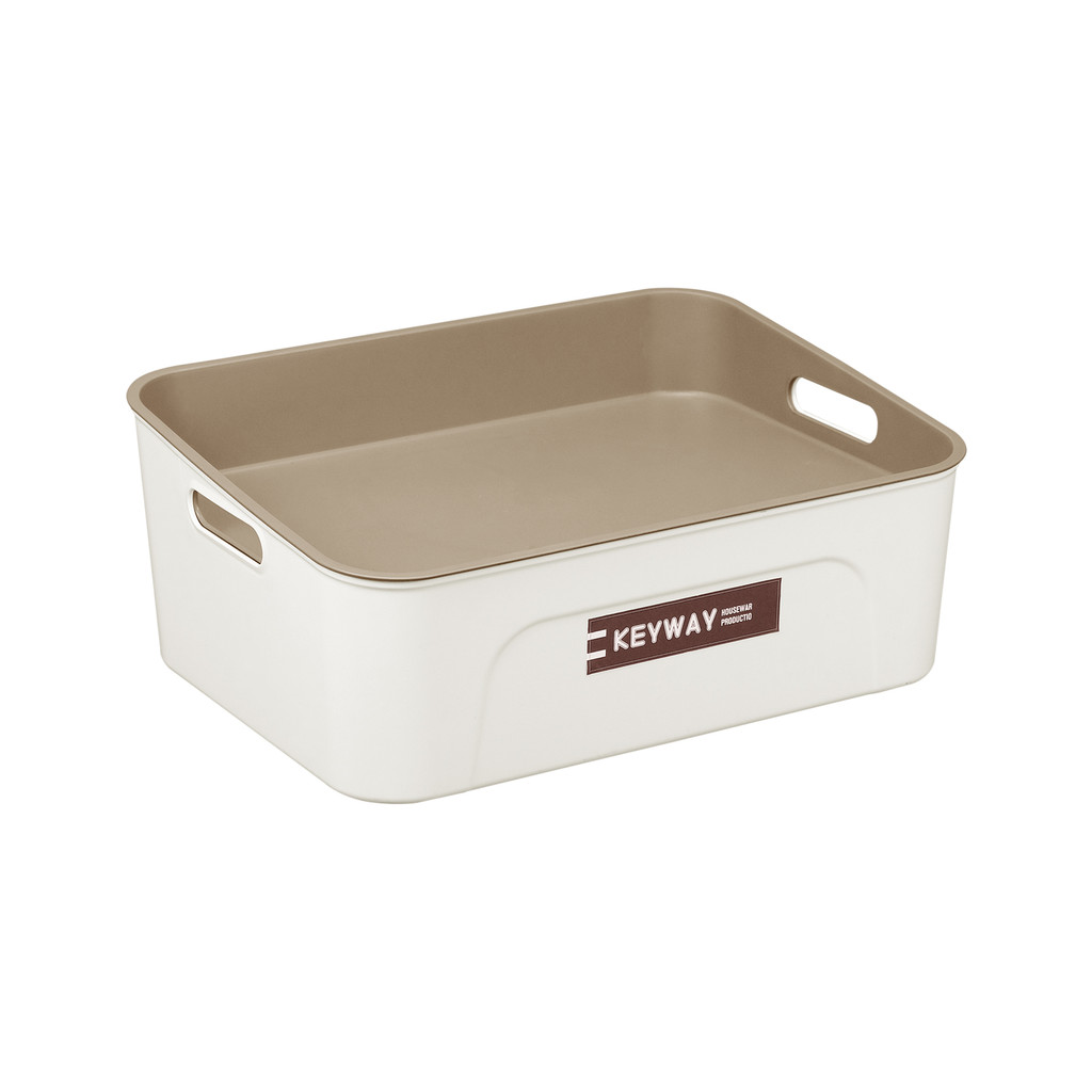 กล่องอเนกประสงค์ 10 ลิตร พร้อมฝาปิด Hotaru KASSA HOME รุ่น LKW-CB-25 สีครีม - น้ำตาล