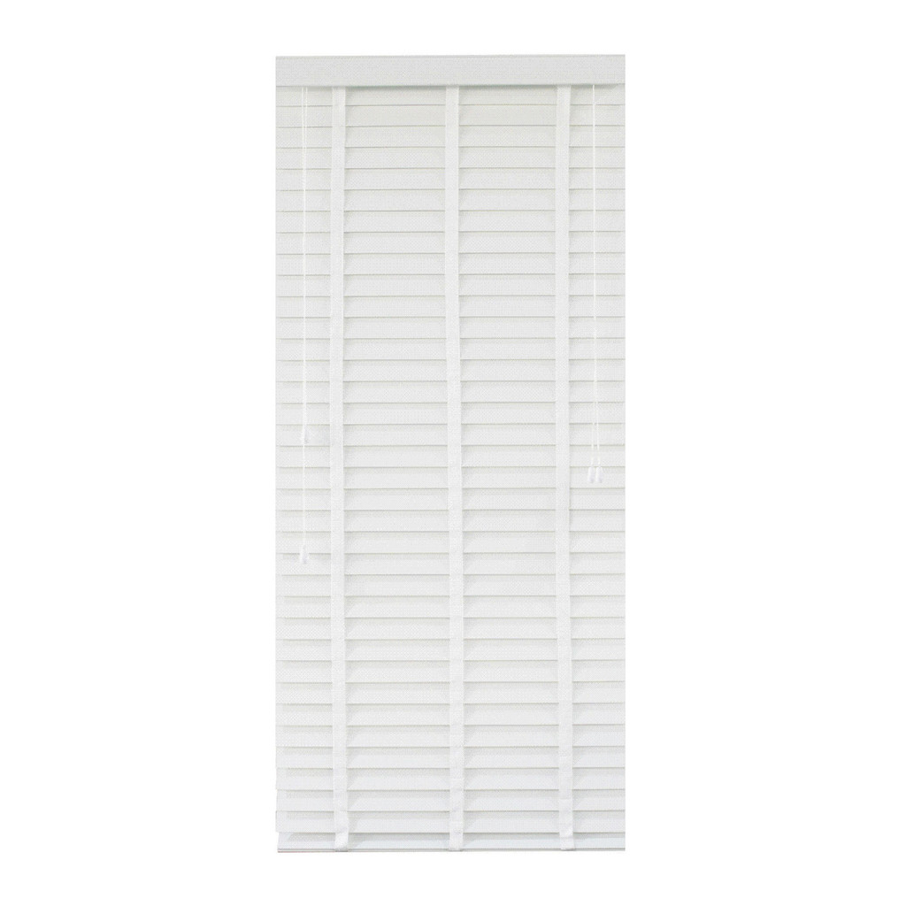 KASSA HOME มู่ลี่ PVC ลายไม้เส้นใหญ่ รุ่น BG004-WH ขนาด 70 x 240 ซม. สีขาว