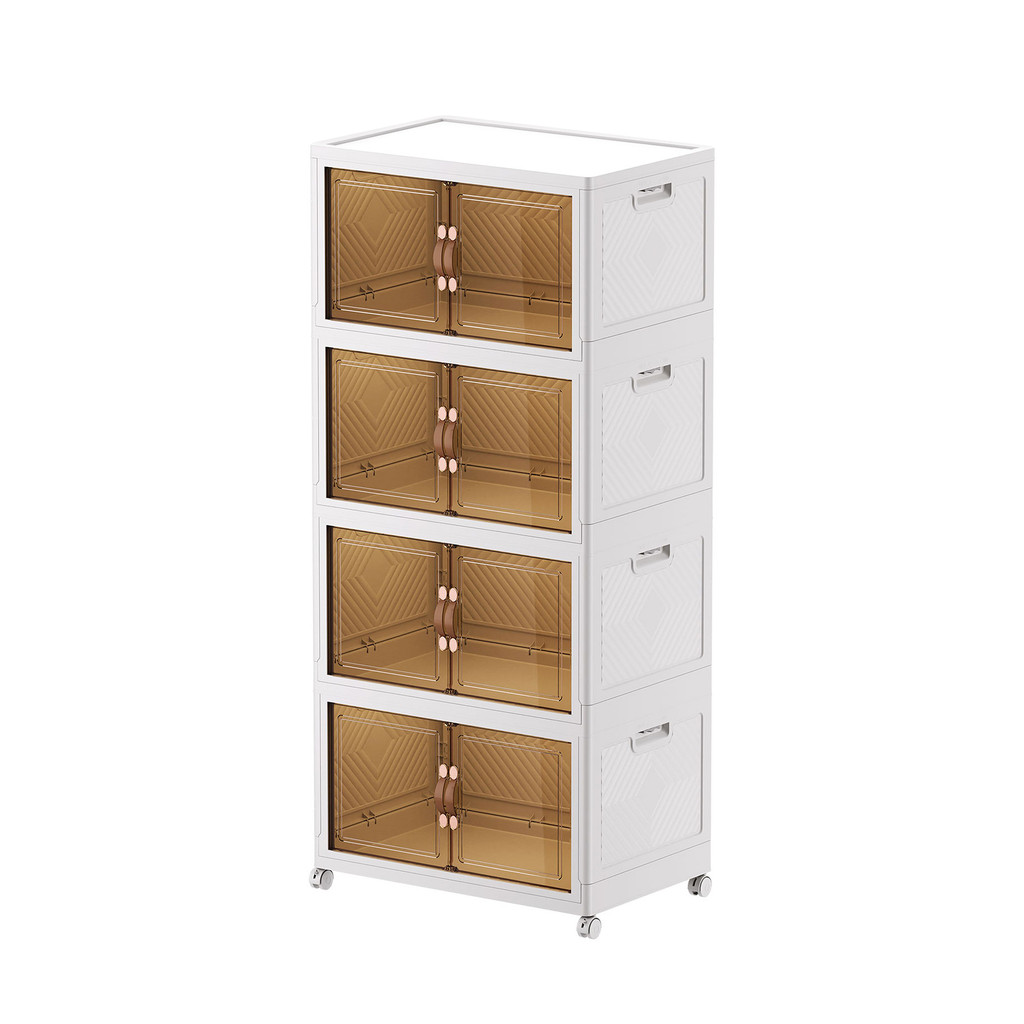 KASSA HOME ตู้บานเปิดอเนกประสงค์แบบพับเก็บได้ 4 ชั้น รุ่น C-2026-L4 ขนาด 70 x 46 x 149 ซม.