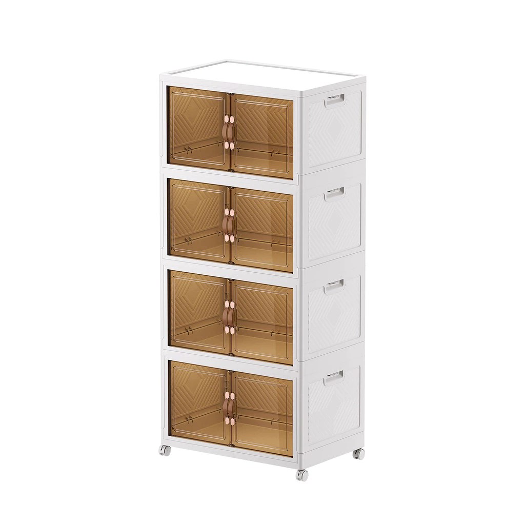 KASSA HOME ตู้บานเปิดอเนกประสงค์แบบพับเก็บได้ 4 ชั้น รุ่น C-2026-L4 ขนาด 70 x 46 x 149 ซม.