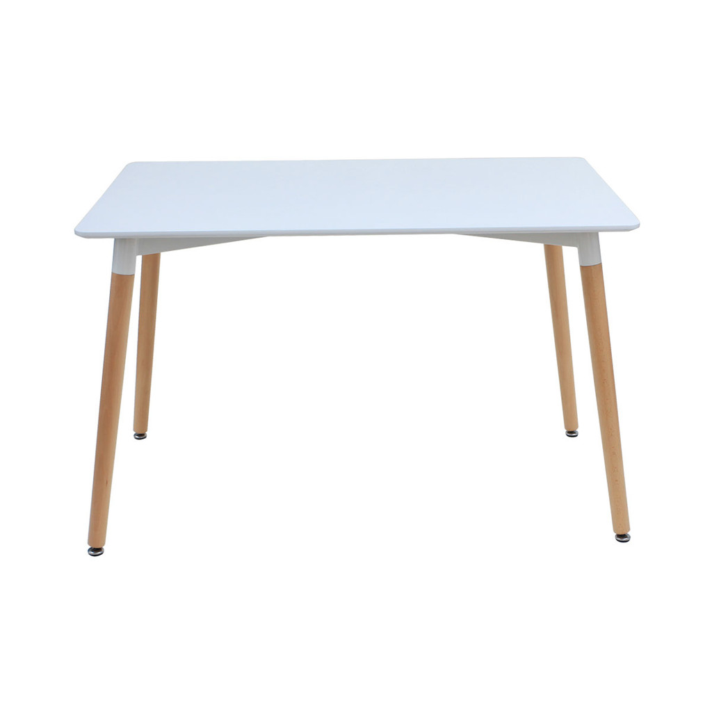 KASSA โต๊ะทานอาหารขาไม้ รุ่น 1541D ขนาด 120 x 80 ซม. สีขาว