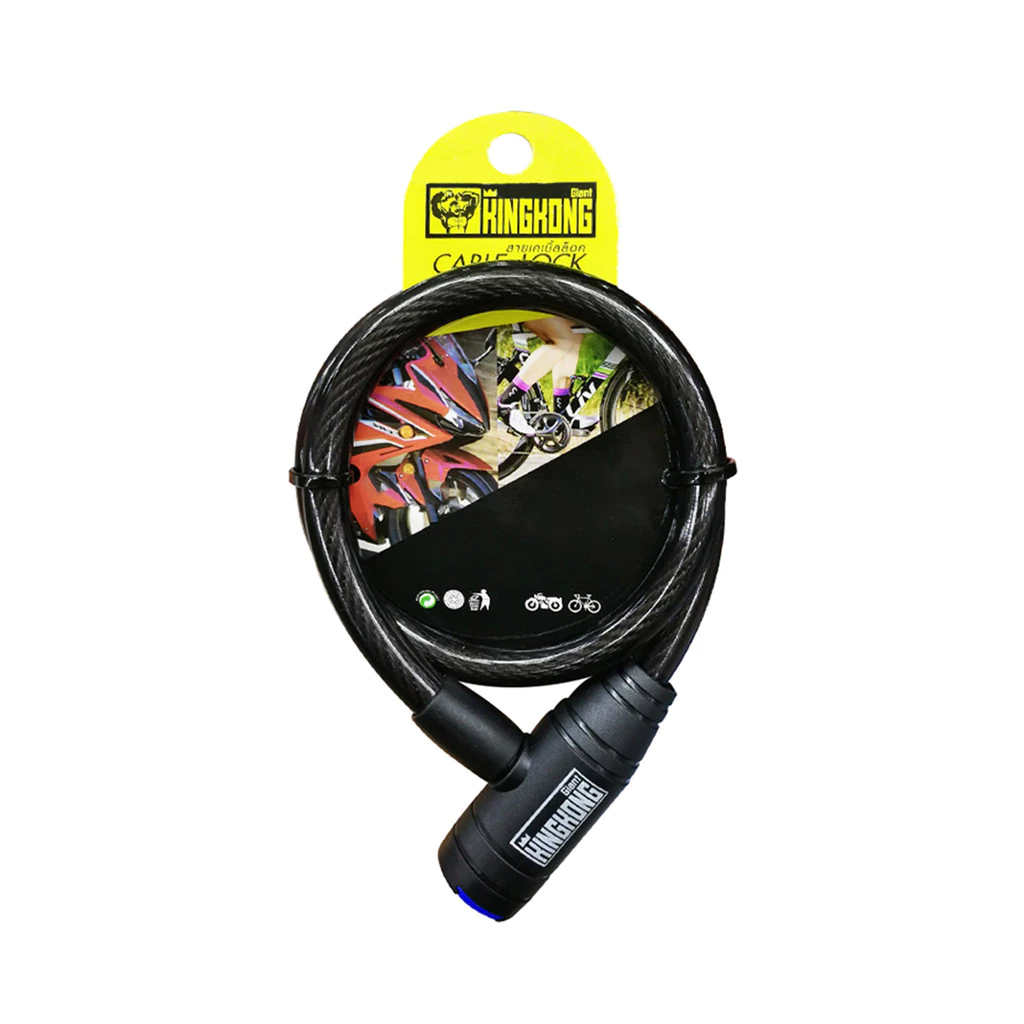 GIANT KINGKONG สายล็อกสลิงแบบกุญแจเหล็ก รุ่น TY407-1 ขนาด 12 x 650 มม. สีดำ