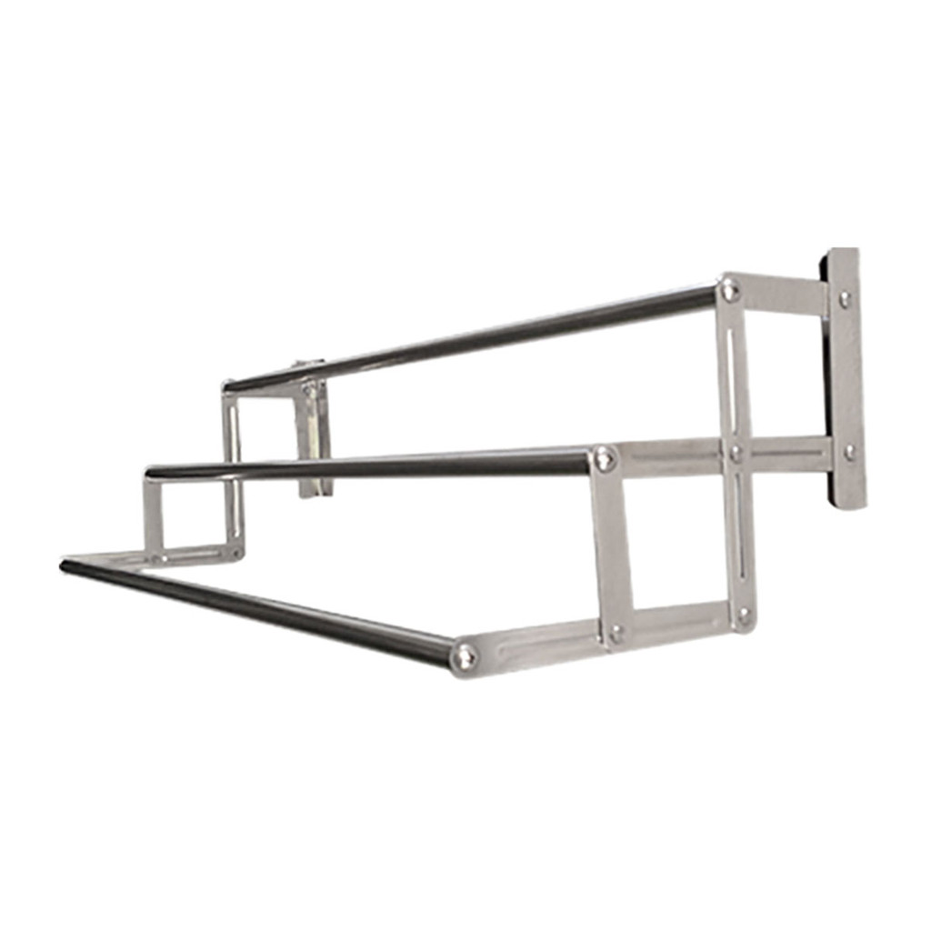 ราวแขวนติดผนังชั้นบันได 3 เส้น 0.8 เมตร สเตนเลส KASSA HOME ขนาด 80 x 30 x 16 ซม. สีเงิน