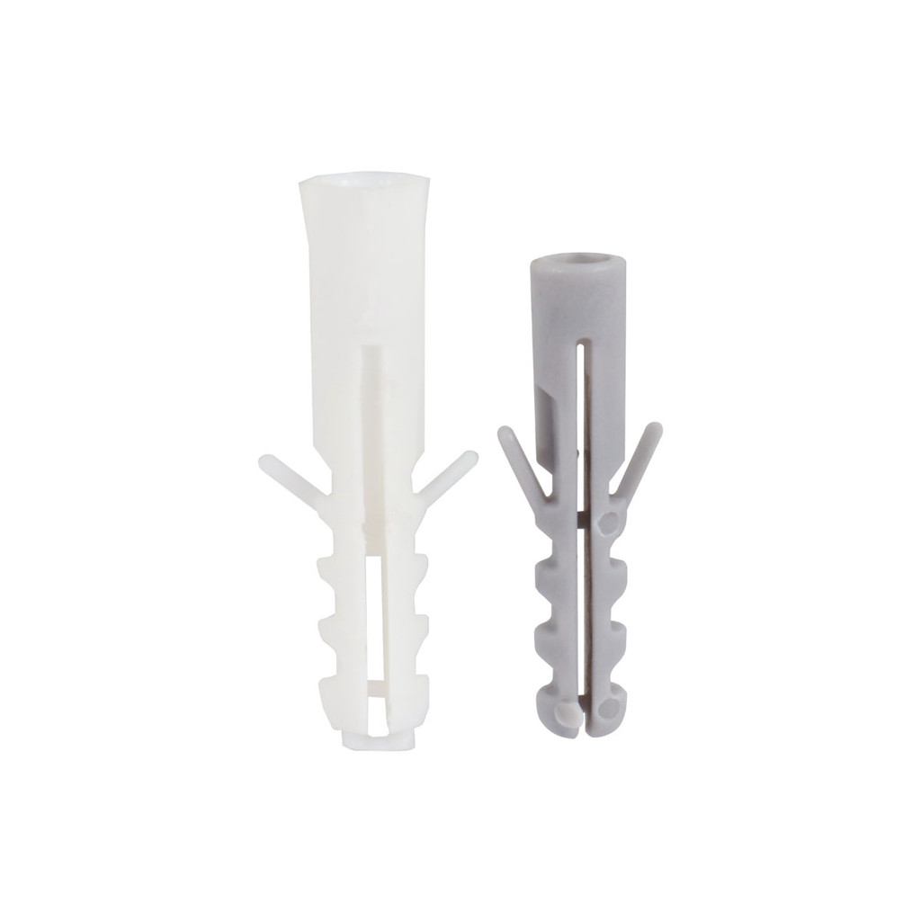 HANDI พุกพลาสติกเบอร์ 6 กับ เบอร์ 7 รุ่น SAM9002 #CT (แพ็ก 100 ตัว) สีขาว-เทา