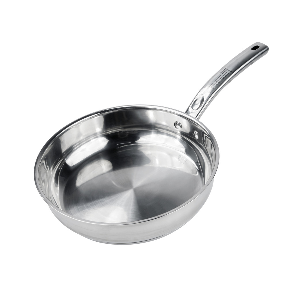 กระทะด้ามสเตนเลสทรงตื้น 24 ซม. Plata KASSA HOME รุ่น CC-0022 สีเงิน