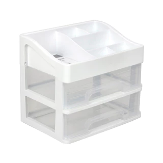 KASSA HOME ตู้ลิ้นชักตั้งโต๊ะอเนกประสงค์ 2 ชั้น รุ่น TG50780 ขนาด 23.5 x 17.5 x 20.5 ซม. สีขาว