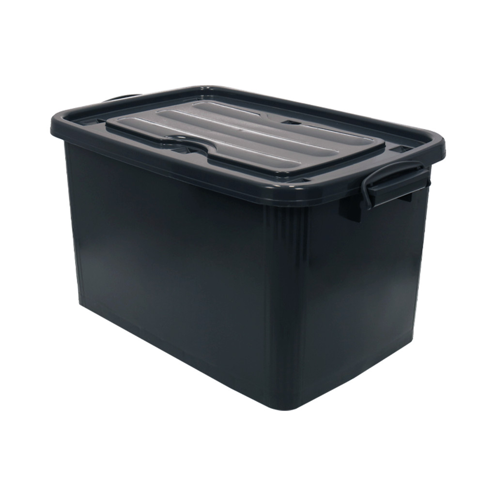 KASSA HOME กล่องอเนกประสงค์พร้อมล้อและฝาล็อก รุ่น API-2008 ขนาด 100 ลิตร สีเทา