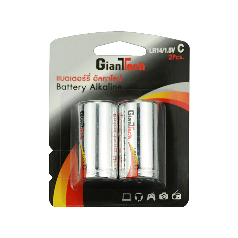 ถ่านอัลคาไลน์ GIANTTECH รุ่น LR14 ขนาด C (แพ็ก 2 ก้อน)