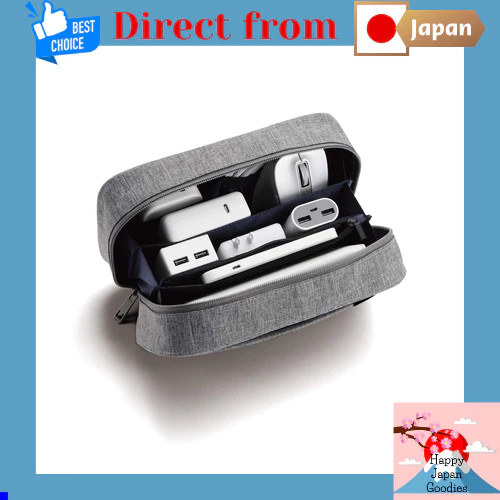ELECOM Gadget Pouch BMA-GP14GY Large Capacity Freestanding Gray