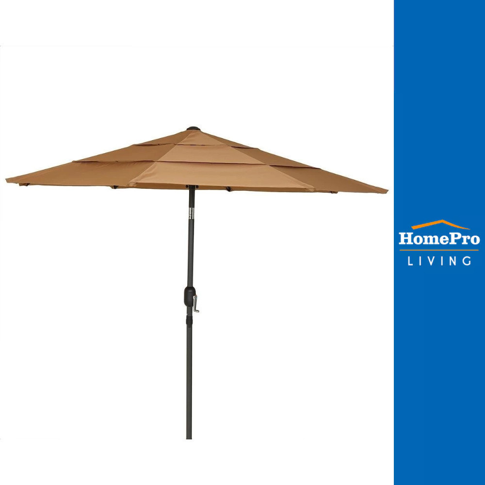[จัดส่งอย่างเดียว] HomePro ร่มสนามทรงกลม SPRING VILLA สีน้ำตาลอ่อน แบรนด์ SPRING