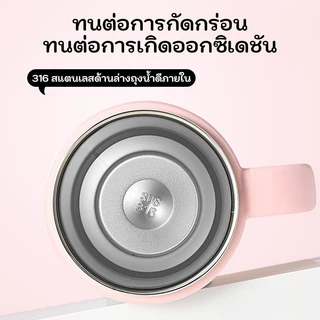 GIANXI แก้วเก็บความเย็น 1000ml สแตนเลส 316L ลายการ์ตูน มีด้ามและฟาง กันน้ำไม่รั่ว ใช้ในรถยนต์/สำนักงาน ส่งฟรี