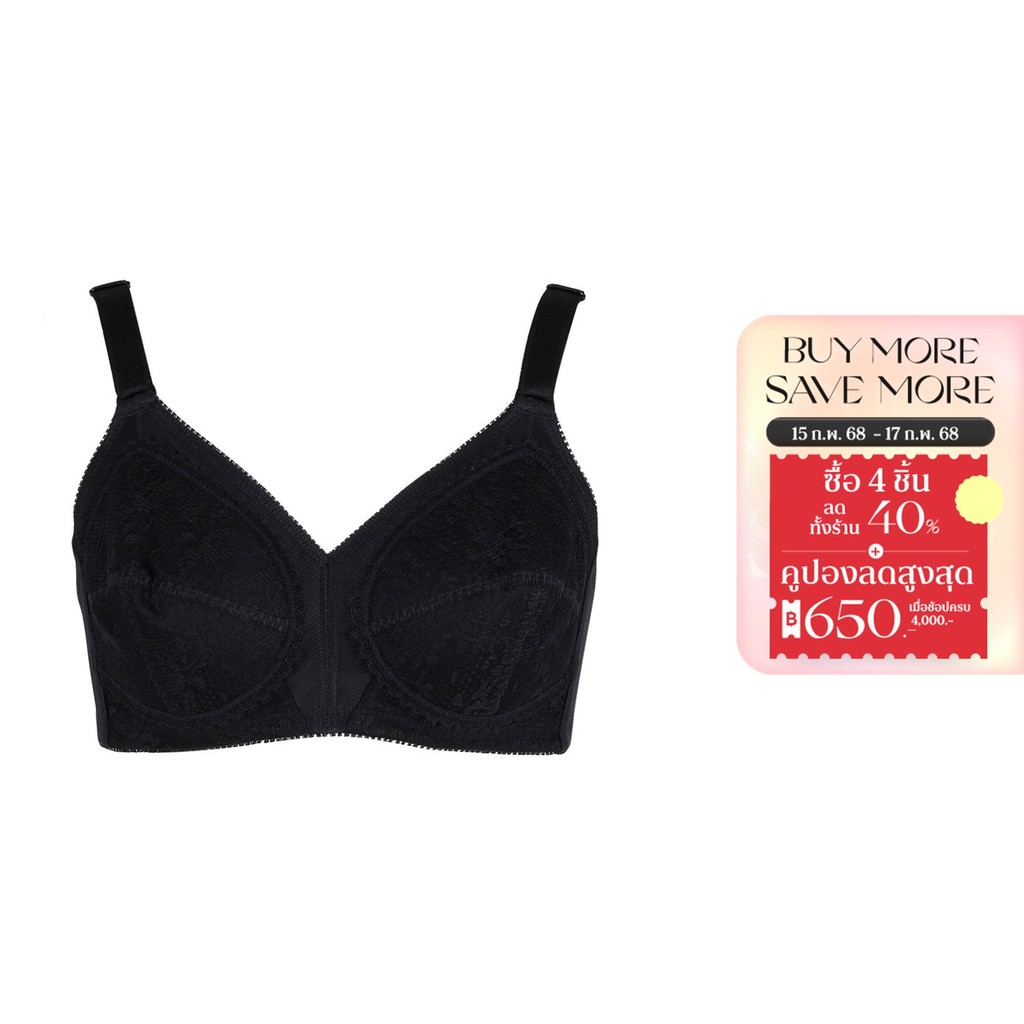 Triumph เสื้อชั้นในไม่มีโครง เต้าทรงซับฟองน้ำบาง รุ่น Form & Beauty 075 P รหัส 10001745 สีดำ 0004