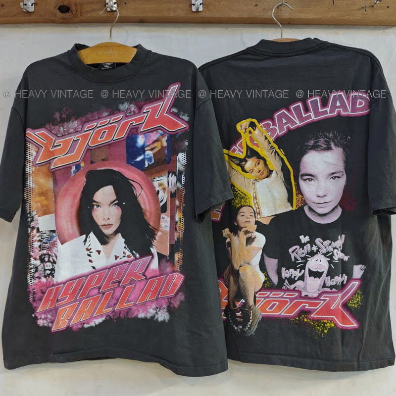 BJORK OverSized the original Bootleg Bio Washed เสื้อวินเทจ เสื้อทัวร์ วงร๊อค  heavy vintage shirt