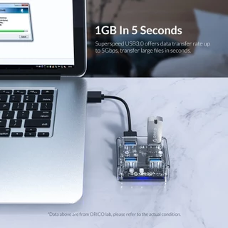 [ออกใบกำกับ- ทักแชท] ORICO MH4U ฮับ USB 4 ช่อง ความเร็วสูง USB3.0 HUB Splitter พอร์ตฮับ สําหรับคอมพิวเตอร์ และโน้ตบุ๊ก