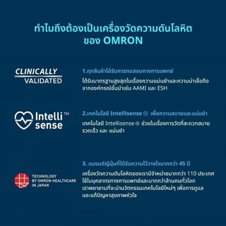 OMRON เครื่องวัดความดันโลหิตอัตโนมัติ รุ่น HEM-7600T (รับประกัน 3+3 ปี) Blood Pressure Monitor