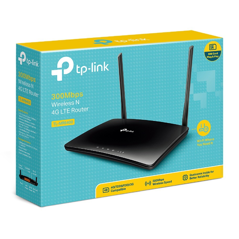 TP-LINK WirelessN 4G/LTE Router Modem TL-MR6400(NWW-000485) อุปกรณ์เชื่อมต่อ