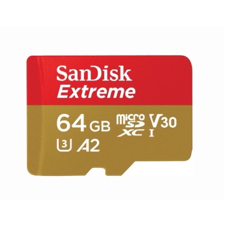 SanDisk Extreme microSDXC, SQXAH 64GB, V30, U3, C10, A2, UHS-I, 170MB/s R, 80MB/s W ME6-000952