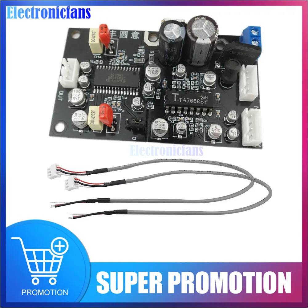 บอร์ดปรีแอมพลิฟายเออร์เครื่องบันทึกเทปสเตอริโอ <0>TA7668 โมดูลแอมพลิฟายเออร์สเตจหน้าพร้อม CXA1332 ลด