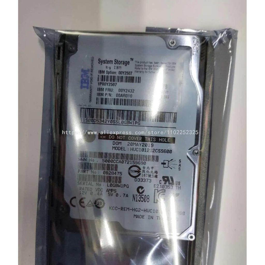 สำหรับ IBM Storwize V3700 00Y2432 00Y2507 00MJ149 1.2TB 10K SAS 2.5 ฮาร์ดไดรฟ์
