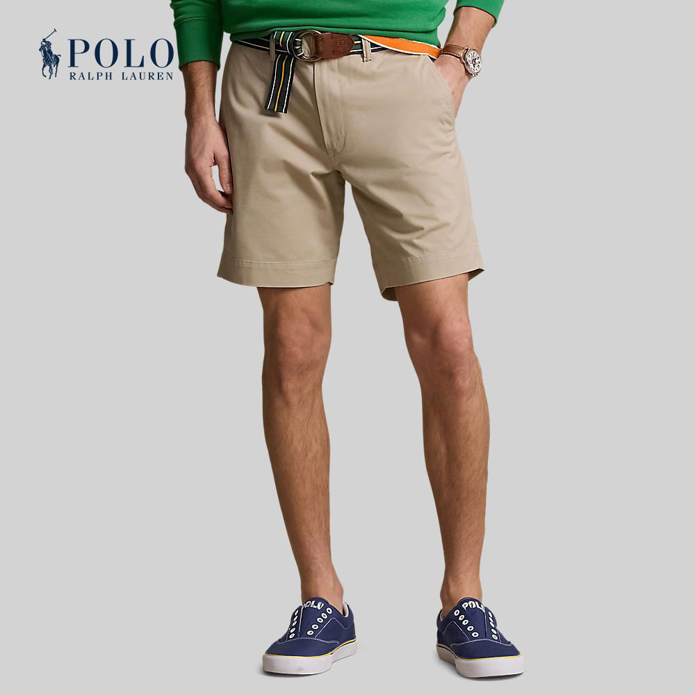 Polo Ralph Lauren กางเกงขาสั้นผู้ชาย 8-Inch Stretch Straight Fit Chino Short รุ่น MNPOSHO14G20214 สีเบจ