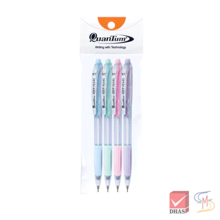 (แพ็ค 4) Quantum ปากกา ปากกาลูกลื่น เจลลูลอยด์ 007 เพิลล์ 0.7 จำนวน 4 ด้าม/แพ็ค