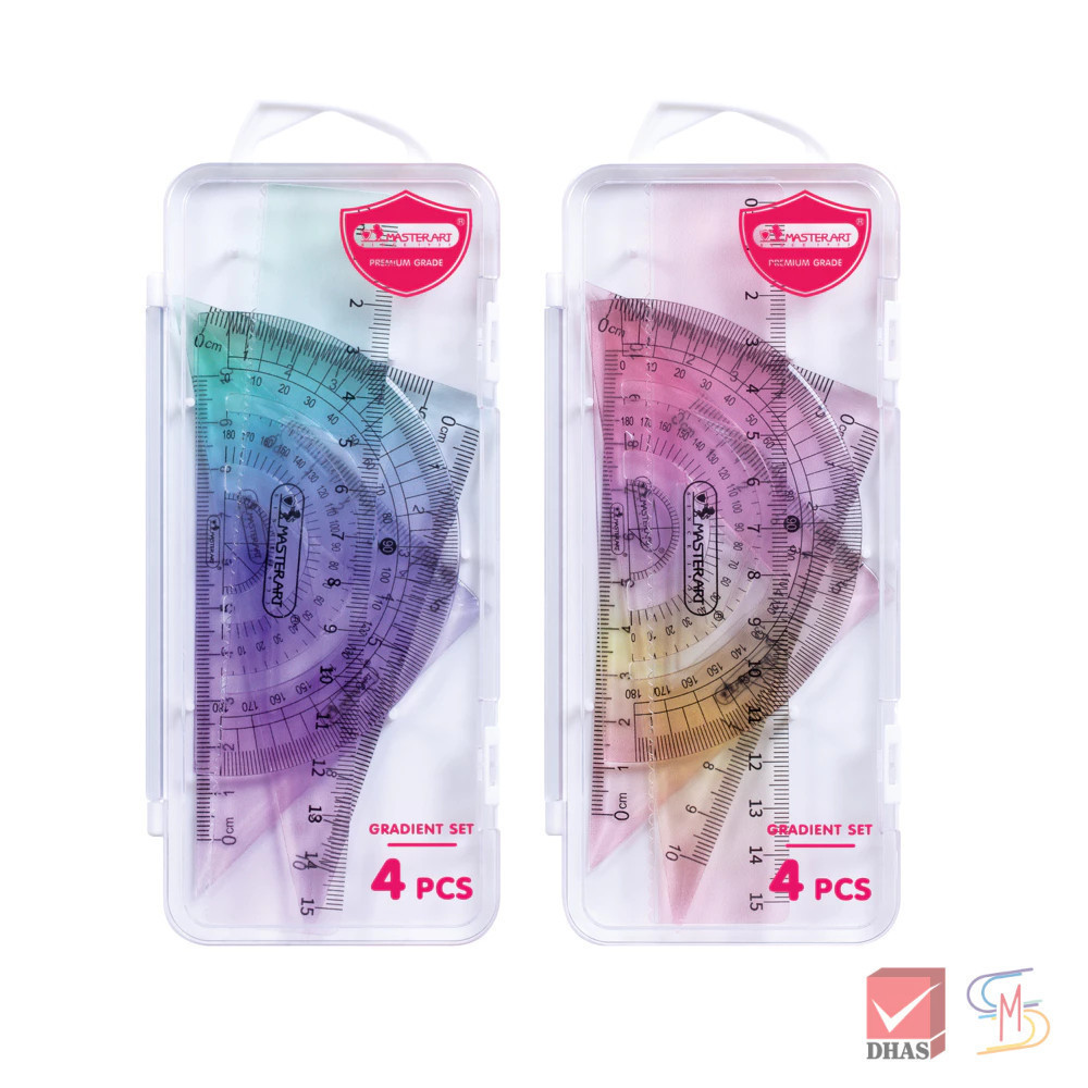 Master Art มาสเตอร์อาร์ต ชุดเรขาคณิต 4 ชิ้น รุ่น GRADIENT (คละสี) จำนวน 1 ชุด