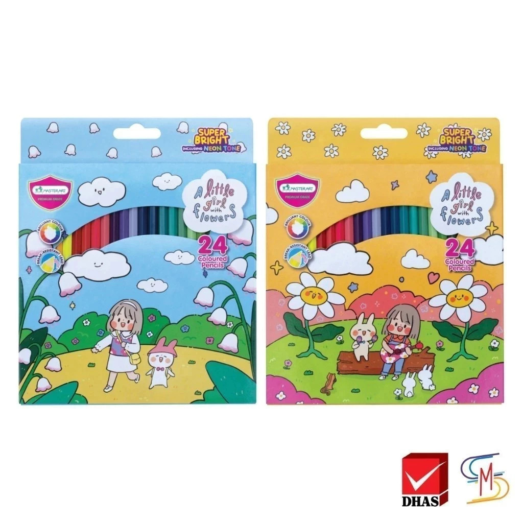 Master Art สีไม้ ดินสอสีไม้ 24 สี ซิบบิลแอนฟลาวเวอร์ รุ่นซุปเปอร์ไบรท์ (คละลาย) จำนวน 1 กล่อง