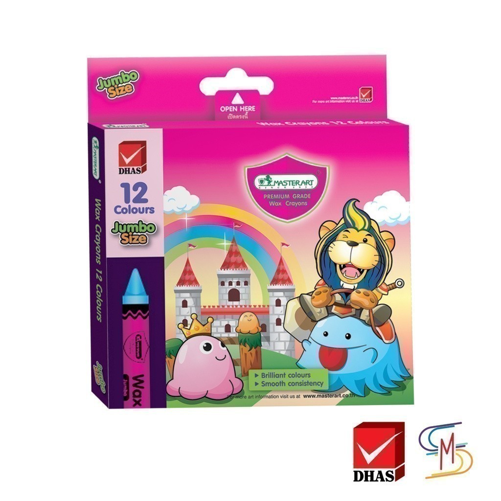 Master Art มาสเตอร์อาร์ต สีเทียน ขนาดจัมโบ้ 12 สี จำนวน 1 กล่อง