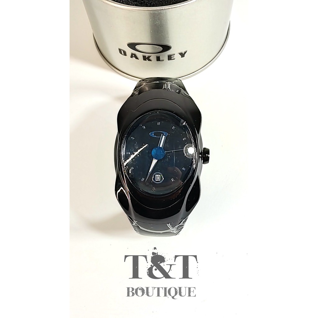 Oakley:Time Bomb watch/Black strap/Exhibition case back/Y2K