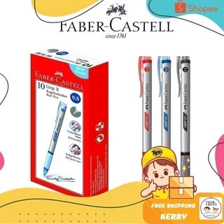 ปากกาลูกลื่น Faber Castell พาสเทล รุ่น Grip X แบบกด ขนาด 0.5 MM และ 0.7 MM ยกกล่อง (10 แท่ง)