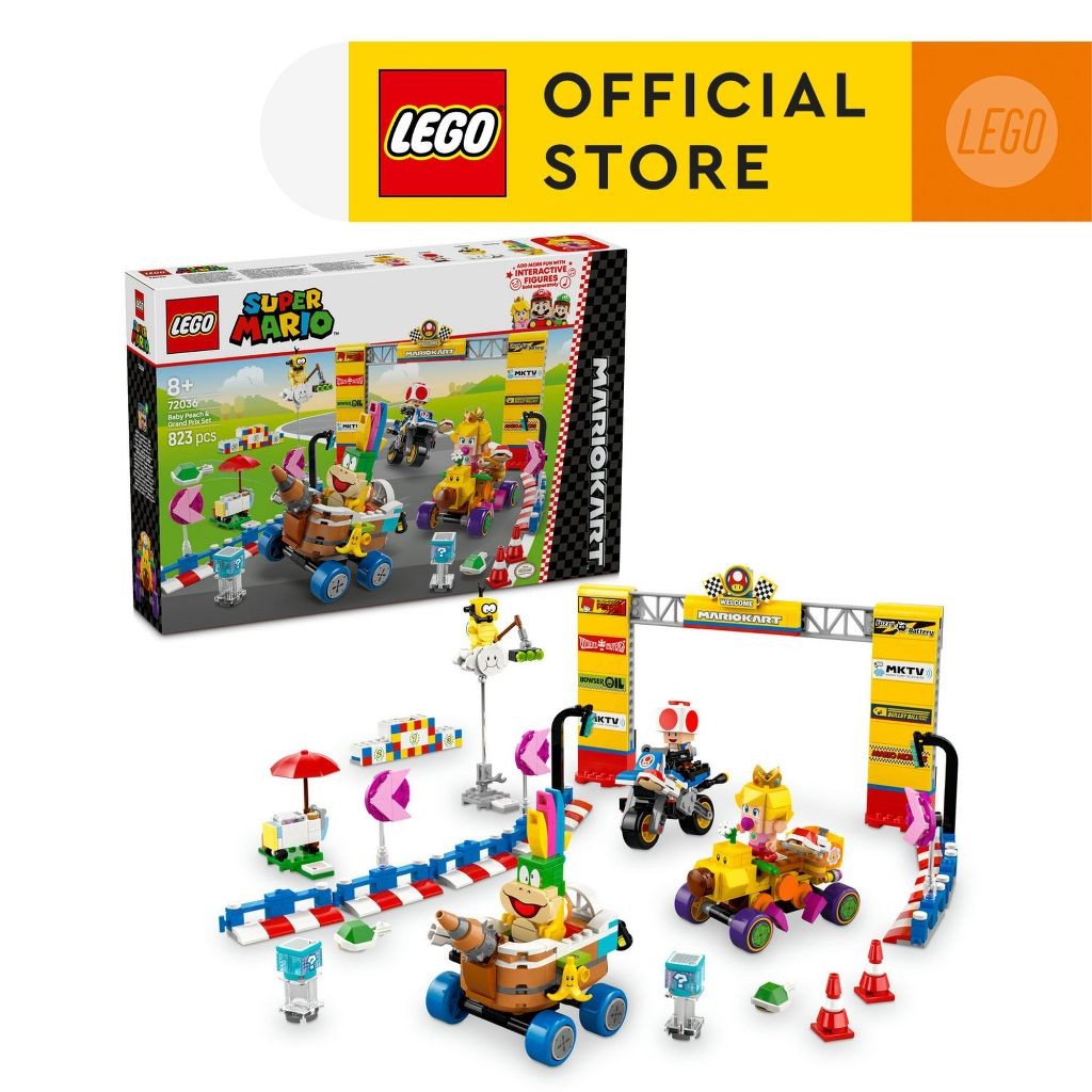 LEGO Super Mario 72036 Mario Kart – Baby Peach & Grand Prix Set (823pcs.), Building Blocks, Kids Toy