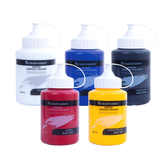 Renaissance สีอะคริลิค 500 มล. 5 เฉดสี จำนวน 1 ขวด