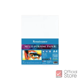 Renaissance กระดาษ กระดาษวาดเขียน ผิวหยาบ A4 200G 50 แผ่น จำนวน 1 ห่อ
