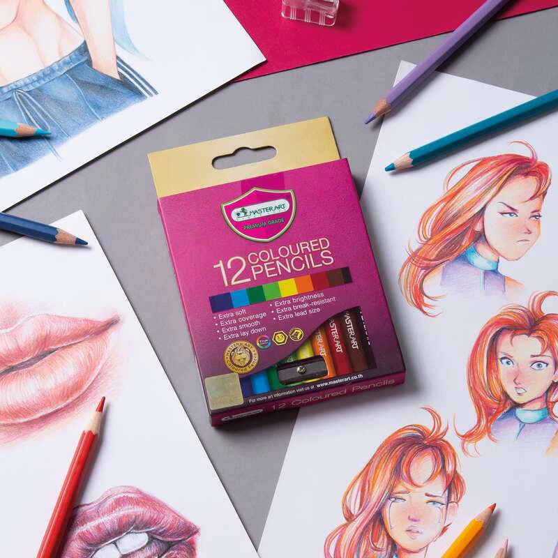 Master Art สีไม้ 12 สี รุ่นใหม่ (แท่งสั้น) พกพาสะดวก - 1 กล่อง thumbnail 5