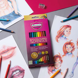 Master Art สีไม้ 12 สี รุ่นใหม่ (แท่งยาว) ระบายนุ่ม - 1 กล่อง