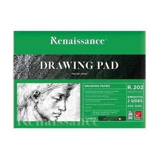 Renaissance สมุดวาดรูป สมุดวาดเขียน 200 แกรม ผิวเรียบ R-202 จำนวน 1 เล่ม
