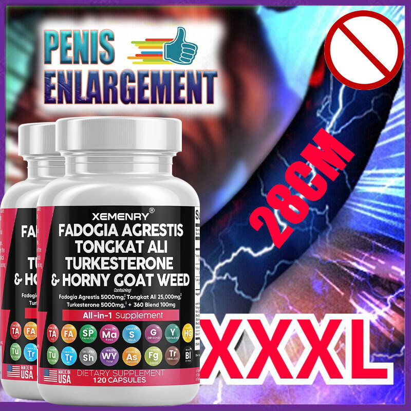 Xemenry Ultimate Male Vitality Capsules พร้อม Tongkat Ali, Fadogia Agrestis & Turkesterone, Natural Testosterone & Energy Support, อาหารเสริมสมุนไพรสําหรับผู้ชาย