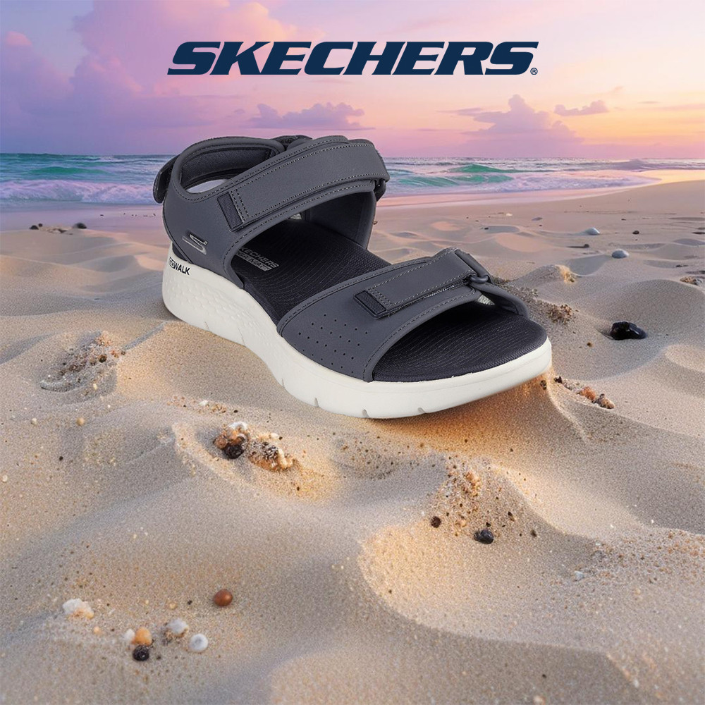 Skechers สเก็ตเชอร์ส รองเท้าแตะผู้ชาย Men GOwalk Flex Antigua Beach Walking Sandals - 229205-GRY