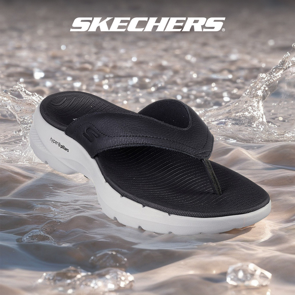 Skechers สเก็ตเชอร์ส รองเท้าแตะผู้ชาย Men Summer Parsdise GOwalk 6 Sandals On-the-GO Sandals Shoes - 894211-BKGY