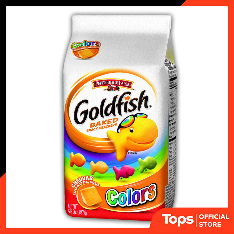 PEPPERIDGE FARM เปปเปอร์ริดจ์ฟาร์มโกลด์ฟิชคัลเลอร์เบคแครกเกอร์รสเชดด้าชีสรูปปลา 187กรัม [0014100085393]