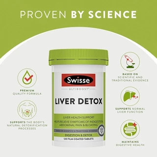Swisse Ultiboost Liver Detox อัลตร้าบูส ดีทอกซ์ตับ 120 เม็ดเคลือบฟิล์ม (EXP:07 2028)