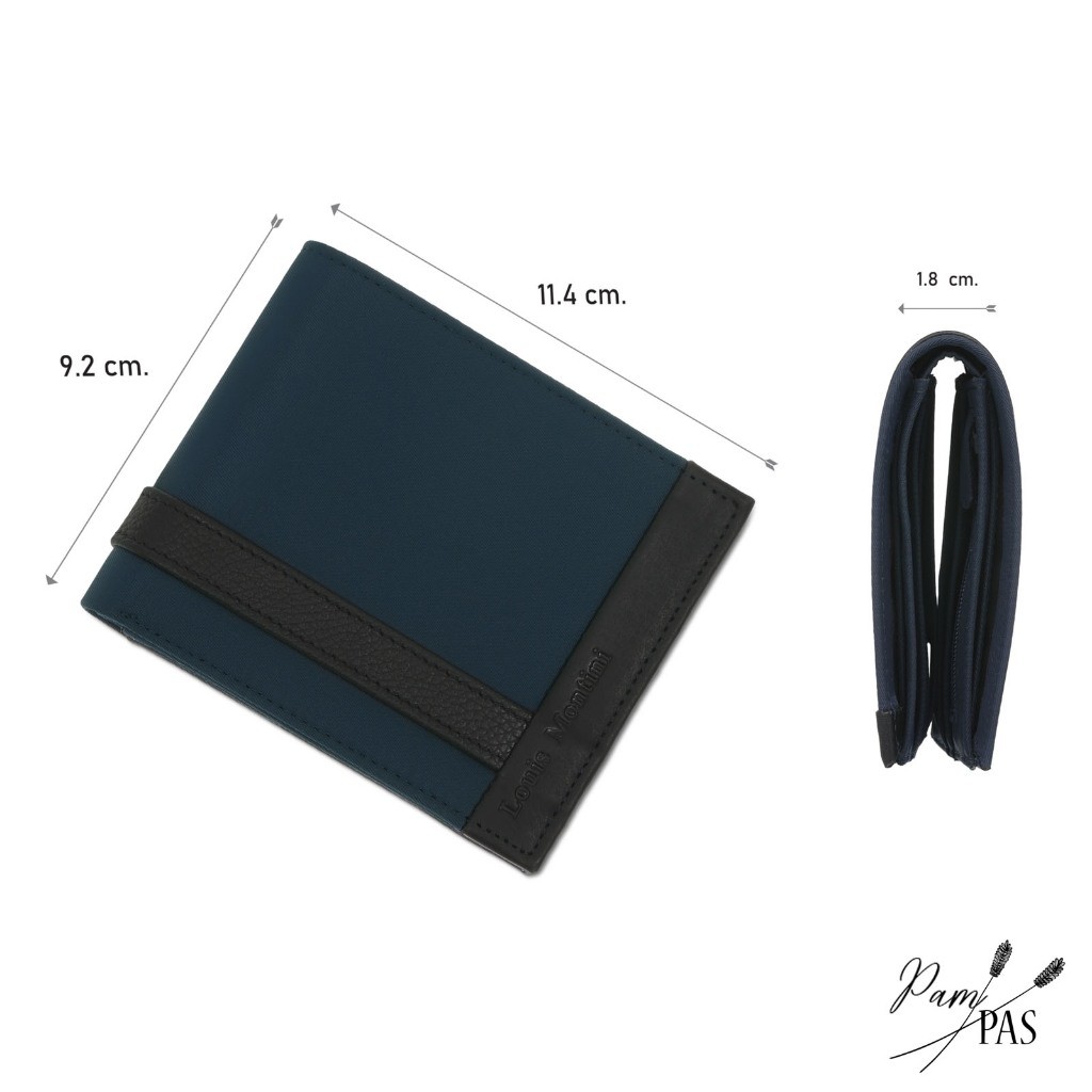 Louis Montini กระเป๋าผ้าไนล่อน กระเป๋าสตางค์ กระเป๋าพับสั้น Men's wallet TTM100